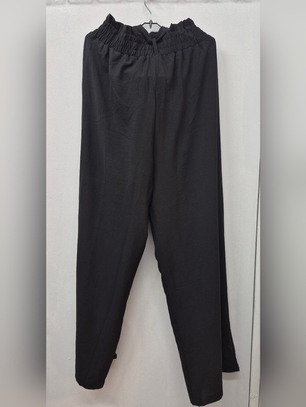 Tie-Waist Wide Leg Women's Pants - Black Large - Picture 2 of 6